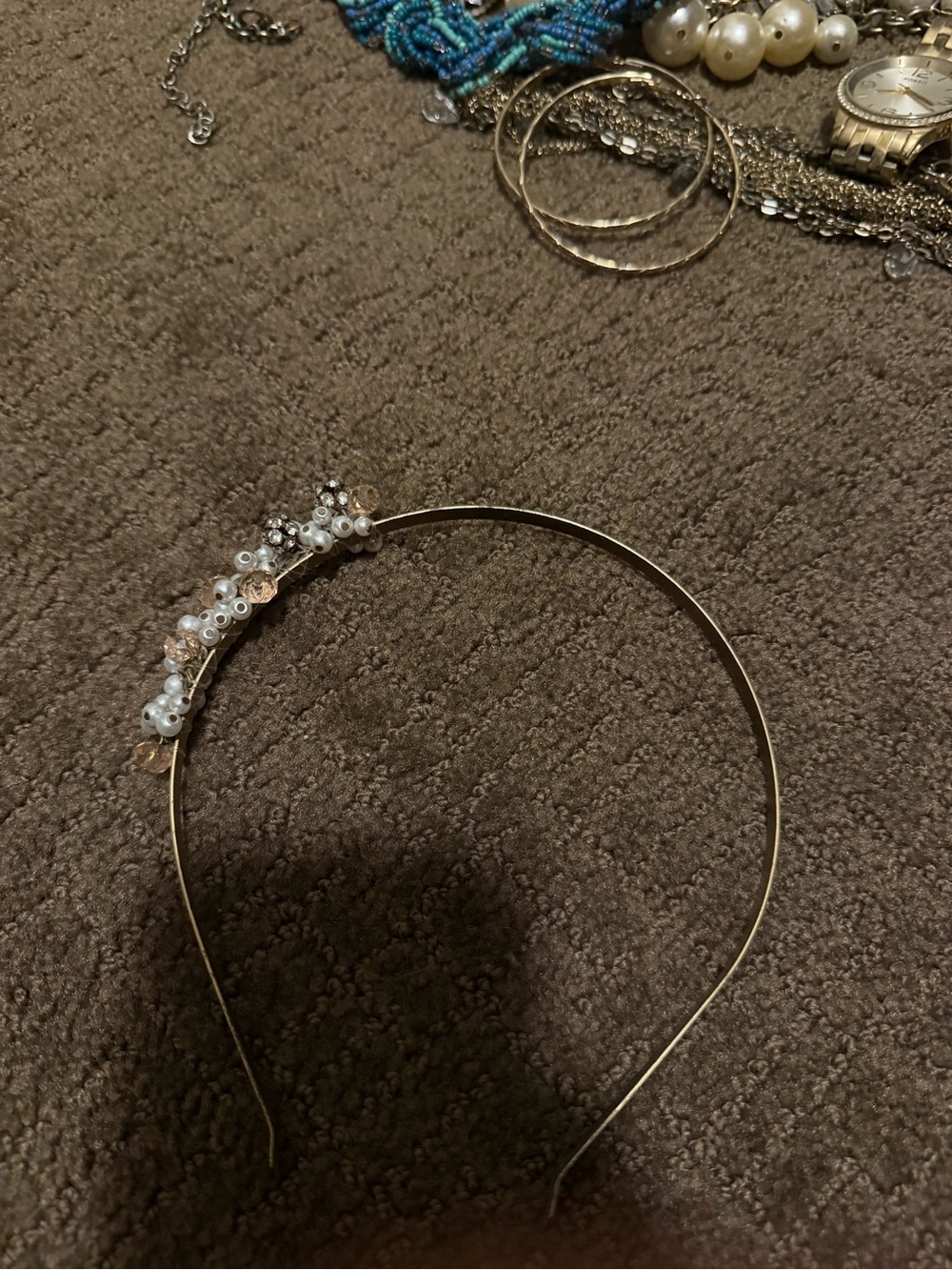Abercrombie & Fitch Gold Pearl Accent Headband